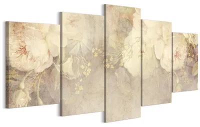 Produktbild von LUMASOUL Wandbilder Wohnzimmer 5-teilig Leinwandbild Blumen 27 200x100 cmMehrteilige Wanddeko für Schlafzimmer Flur Büro