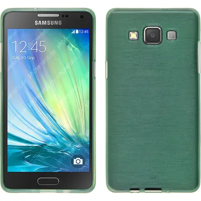 Produktbild von PhoneNatic Case kompatibel mit Samsung Galaxy A5 (A500) - grün Silikon Hülle brushed + 2 Schutzfolien