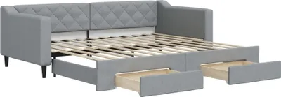 Obrázok produktu pre vidaXL Rozkladacia posteľ so zásuvkami Svetlo šedá 90x200 cm Látka