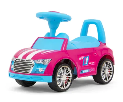 Imagen del producto de Milly Mally Ride On Racer, coche de carreras rosa-azul, para niñas