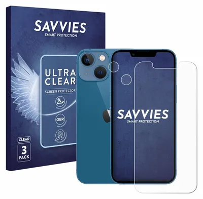 Produktbild von 6x Für Apple iPhone 13 mini (Display+Kamera) Schutzfolie Savvies Displayschutz Display Schutz Folie Klar Transparent