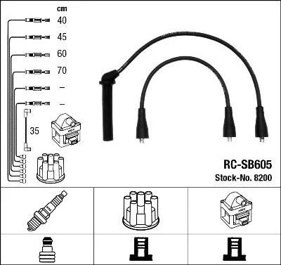 Image de NGK jeu de câbles d'allumage pour Saab 9-3 900 9000
