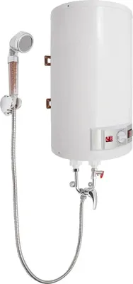 Immagine prodotto di Scaldabagno elettrico - Con set doccia - 35 l - 2000 W - 220 V - Montaggio verticale a parete - 59×34 cm - Bianco