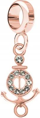 Immagine prodotto di Ciondolo a forma di ancora placcato oro con cristalli di zirconio bianco, argento 925