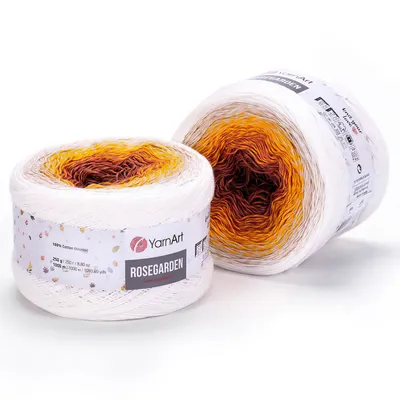 Produktbild von YarnArt Rosegarden 307 – Farbverlaufsgarn, 100% Baumwolle, 1000 m, ideal für Sommerprojekte