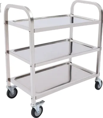 Image de Chariot de service en acier inoxydable, 3 niveaux, grande capacité de charge, 85 cm