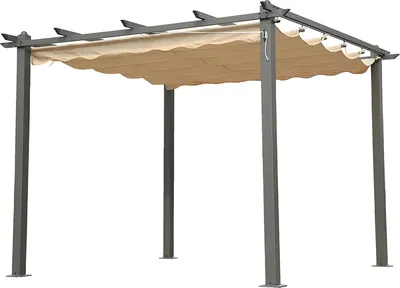 Immagine prodotto di Angel Living 3x3M Padiglione Tersendacht Bianco in alluminio e poliestere Tetto regolabile