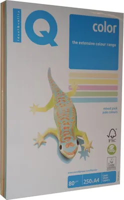 Produktbild von IQ, Kopierpapier 80 g/m², A4, rainbow, 250 Blatt, Pastell