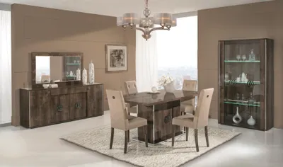 Produktbild von Esszimmer Esstisch Stuhl Kommode Spiegel Vitrine Gruppe Garnitur Holz Set 8tlg.