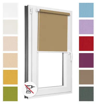 Obrázek produktu pro Estika Roleta bez vrtání - 65 x 220 cm - Béžová - Snadná montáž pomocí úchytů