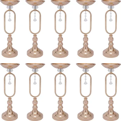 Image de 10 pièces de vases Meatll Set 44,5cm vases à fleurs (or) pour les accessoires de décoration de fête de mariage