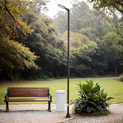 Produktbild von LED Außenleuchte Aluminium Metall IP65 neutralweiß 4000 K 5900 lm 392 cm Schwarz Modern Stehleuchte außen