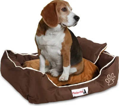 Produktbild von Hundebett Hündekörbchen Hundekissen Braun 62x50cm coffee brown waschbar