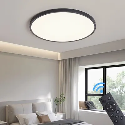Produktbild von LED Deckenleuchte XM50-Black mit Fernbedienung Lichtfarbe/Helligkeit einstellbar dimmbar schwarz lackierte Metallrahmen