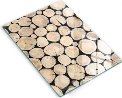 Produktbild von Abdeckung Glas - Küchenabdeckung - 40x52 cm - Abdeckplatte - Baumstämme aus Holz