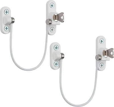 Produktbild von Fenstersicherung 2er Set, abschliessbar, mit Schlüssel, weiss, geeignet für alle Fenster- und Türtypen