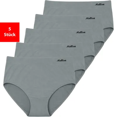 Produktbild von Taillenslip Damen Slips 5er-10er Pack Pantys Unterwäsche Microfaser elastisch - Grau XL 5er Pack