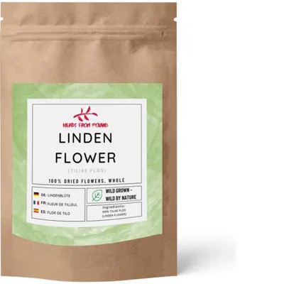 Produktbild von Herbs from Poland Lindenblüte, Beruhigend & Schweißtreibend, Unterstützt Immunsystem & Schlaf, 100% Natürlich – 500g