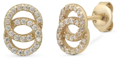 Produktbild von SuzanGold Infinity-Ohrringe Damen Echtgold Ohrstecker aus 375 Gelbgold
