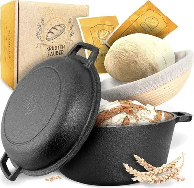 Produktbild von Gietijzeren Brodbakvorm mit Deckel - Guss Eisen Backform - Brodbrot backen - Robuste Eisen Backform mit Deckel - Guss Eisen Backform mit Deckel - Eisen Backform für Brot backen