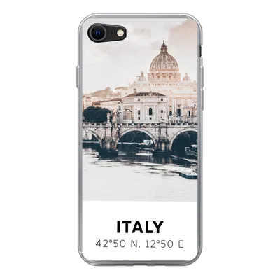 Produktbild von MuchoWow® Handyhülle Schutzhülle Hülle für iPhone 8 Italien - Brücke - Fluss Silikon Softcase Handy Hülle - Schutzhaube