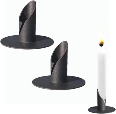 Produktbild von Schwarze Kerzenständer Set aus 2 - Elegante Esszimmereinrichtung für Wohnzimmer und Esszimmer