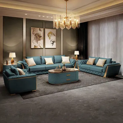 Produktbild von Ledersofa Couch Polster Garnitur 321 Sitzer komplett set sitzpolster Garnituren