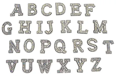Produktbild von Textil-Buchstaben-Aufnäher - A-Z Glitzer-Applikationen zum Aufbügeln - 26-teiliges Set aus Vliesstoff