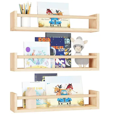 Produktbild von Wandregal, 3er Set Schweberegale Regal, Bücherregal, Küchenregal, Badregal, Wohnzimmer Küche Arbeitszimmer Badezimmer Deko Gewürzregal Wand Holz