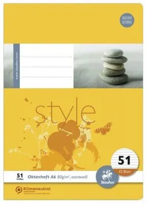 Immagine prodotto di Staufen® style 040632051 Oktavheft LIN51 - A6, 32 Blatt, 80 g/qm, 7 mm liniert