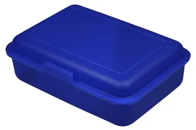 Produktbild von Brotdose Kinder – "School-Box" mittel Germany und BPA-frei, robuste Lunchbox mit Klickverschluss für Schule,Kindergarten & Freizeit - trend-blau PP