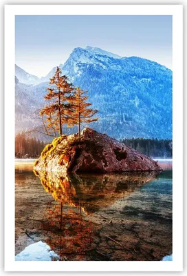 Produktbild von Poster - Poster ohne Rahmen - Morgendämmerung Berge See - 61x91,5 cm - Wand Bild - Wanddeko - Wandbilder - Kunstposter - Wandposter - Bilder - Kunstdruck - Wanddekoration - Wandbild - P2XPA61x91-4617