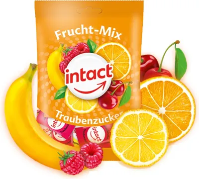 Obrázek produktu pro Intact sáček hroznový cukr OVOCNÝ MIX 75 g