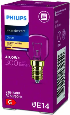 Image de Philips Lampe pour four goutte 40 W, culot E14, 10 pièces