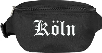 Produktbild von Köln Bauchtasche - Altdeutsch bedruckt - Gürteltasche Hipbag Schwarz