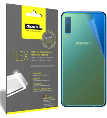 Produktbild von 3x Samsung Galaxy A7 (2018) Rückseite Schutzfolie Folie, 100% Displayabdeckung,