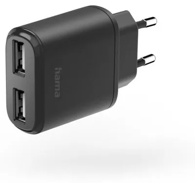 Obrázek produktu pro Nabíječka HAMA 2xUSB-A 12W černá