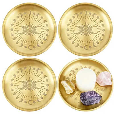 Opferschalen aus Edelstahl, gold, 14 cm, 4 Stück