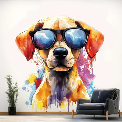 Immagine prodotto di Decords, adesivo da parete – cucciolo di Labrador colorato, 40 cm