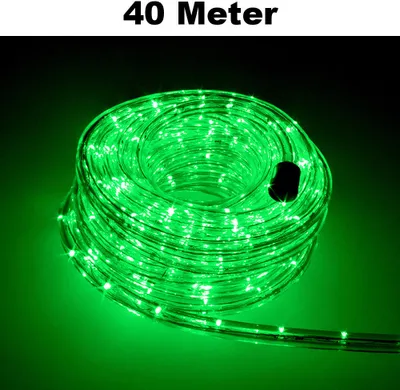 Produktbild von Trade-Shop LED Lichtschlauch Komplett Set mit Zubehör Lichterkette Beleuchtung Grün 40 Meter F3 LED für Drinnen/Draußen Weihnachten Beleuchtung Dekoration Lichterschlauch