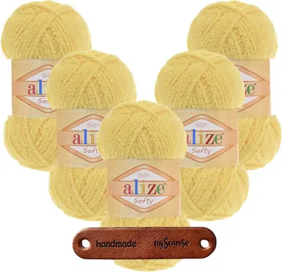 Produktbild von 5 x ALIZE Softy 187 Yellow mit Label