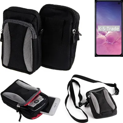 Produktbild von K-S-Trade Holster Schutz Hülle kompatibel mit Samsung Galaxy S10e (DUOS) Handy Hülle Gürteltasche Umhängetasche mit Zusatzfach schwarz