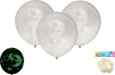 Immagine prodotto di Pallone gonfiabile 30 cm - set di 6 palloncini, fosforescente