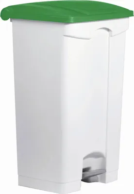 Produktbild von helit Tret Abfalleimer 90 Liter weiß/grün