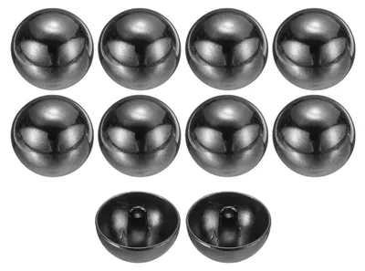 Metallknöpfe, 10 Stück, 23 mm, schwarz, rund, flach