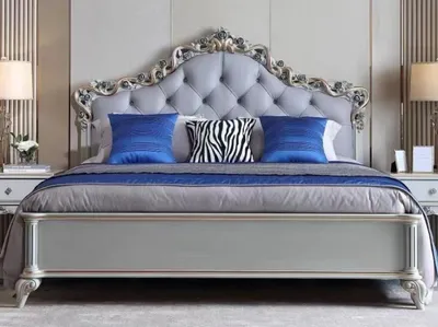 Produktbild von Edles Chesterfield Bett Klassische Schlafzimmer Betten Doppelbett