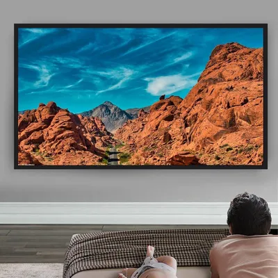 Imagen del producto de Pantalla de proyección - Pantalla para proyector - Pantalla para presentaciones - Pantalla para cine en casa - Proyección 4K HD - 3,3 metros de ancho