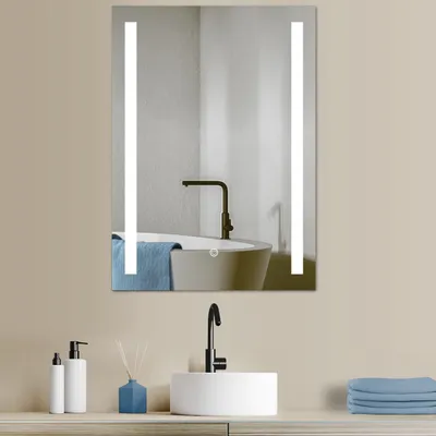 LED-Badspiegel 60x80 cm, Touch-Schalter, Farbwechsel 3000-6000K
