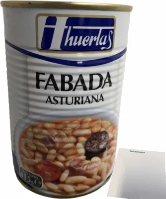 Produktbild von huertas Fabada Asturiana (Bohneneintopf Asturiana Art) (415g Konserve) + usy Block