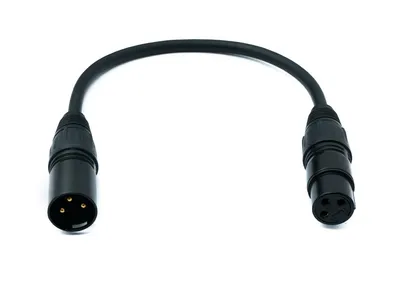 Obrázok produktu pre SYSTEM-S Audio kábel XLR 30 cm, 3-pinový adaptér samec - samica, čierny